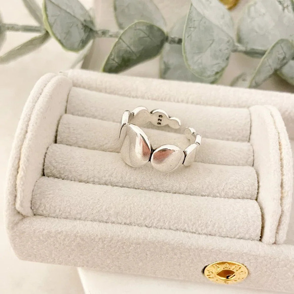 925 Sterling Silver Oval Ring Minimalist Ring Round Circle Ring Band - Picture 6 of 10